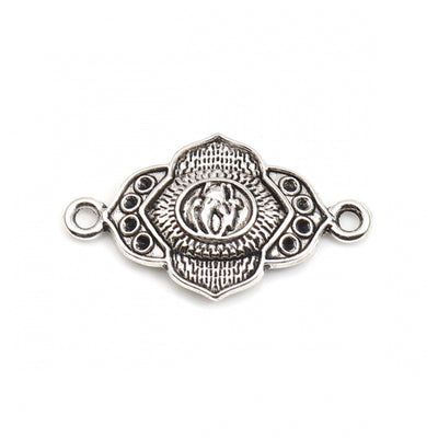 28x17mm Antique Silver Plated Lotus Connector