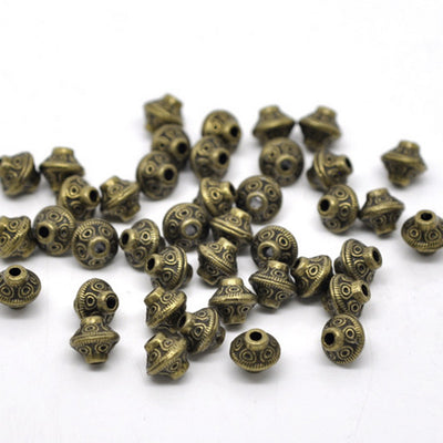 10 x Antique Bronze Plated Metal Bicone Beads ~ 6x6mm ~ Lead and Nickel Free