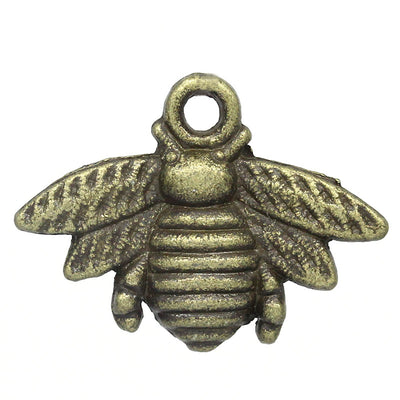 21x16mm Antique Bronze Plated Bee Charm ~ Buy One Get One Free