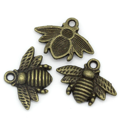 21x16mm Antique Bronze Plated Bee Charm ~ Buy One Get One Free