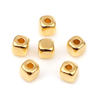 3x3mm Acrylic Cube Beads ~ Gold ~ 50 Beads