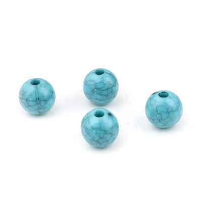 14mm Round Imitation Turquoise Acrylic Beads ~ pack of 5