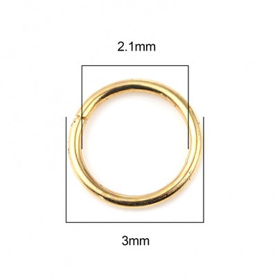 3mm Gold Plated Jump Rings ~ Pack of 200