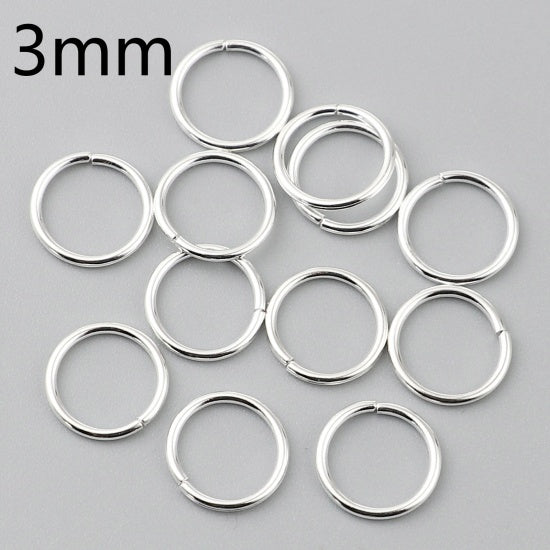 3mm Silver Plated Jump Rings ~ Pack of 200