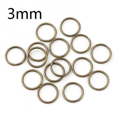 3mm Antique Bronze Plated Jump Rings ~ Pack of 200