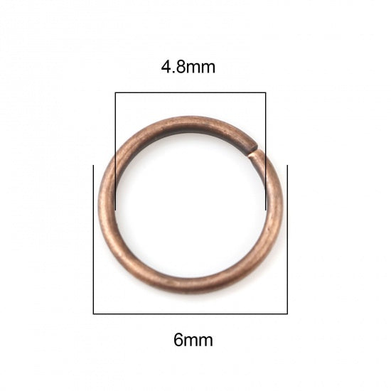 6mm Antique Copper Plated Jump Rings ~ Pack of 200