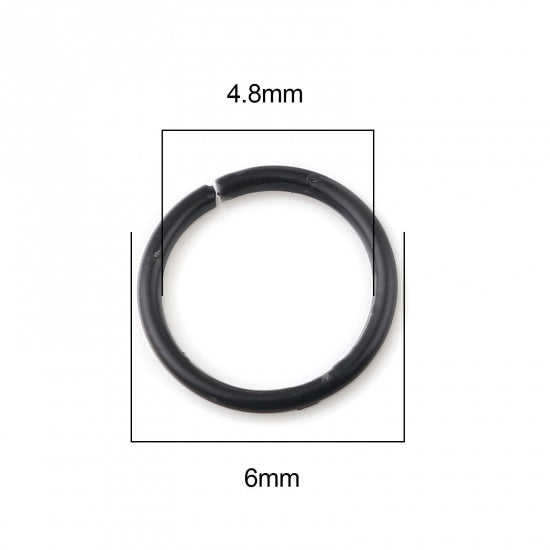 6mm Black Plated Jump Rings ~ Pack of 200