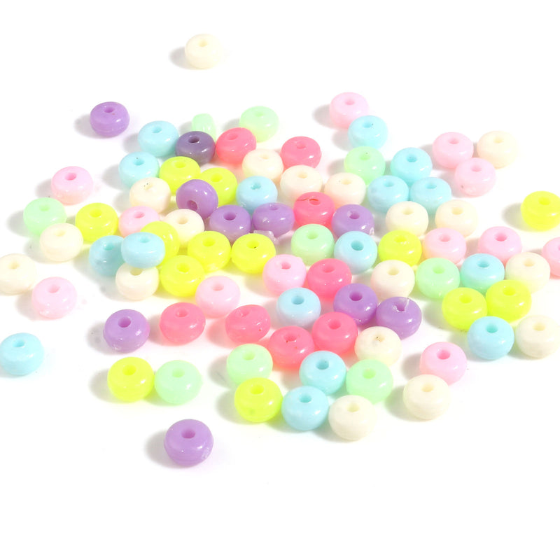 5x3mm Acrylic Beads ~ Mixed Colours ~ Pack of 100