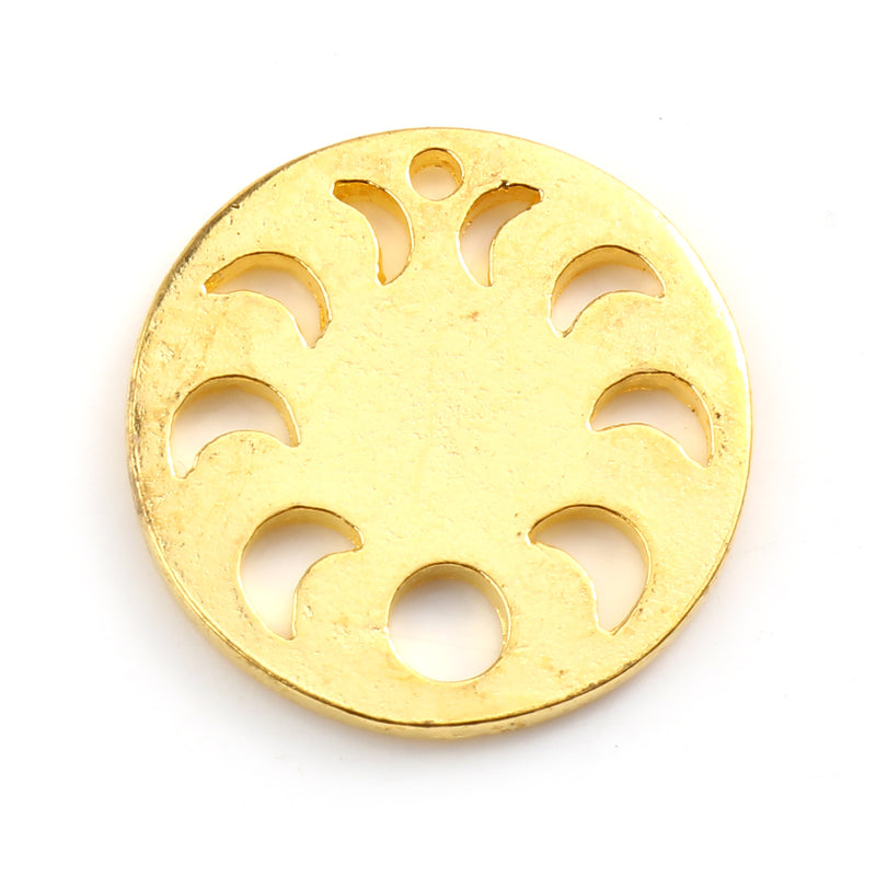 20mm Gold Plated Phases of the Moon Charm