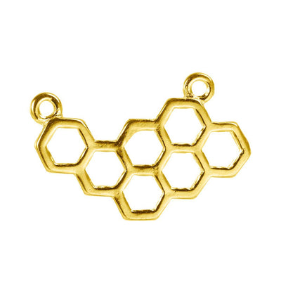 23x15mm Gold Plated Honeycomb Link / Pendant