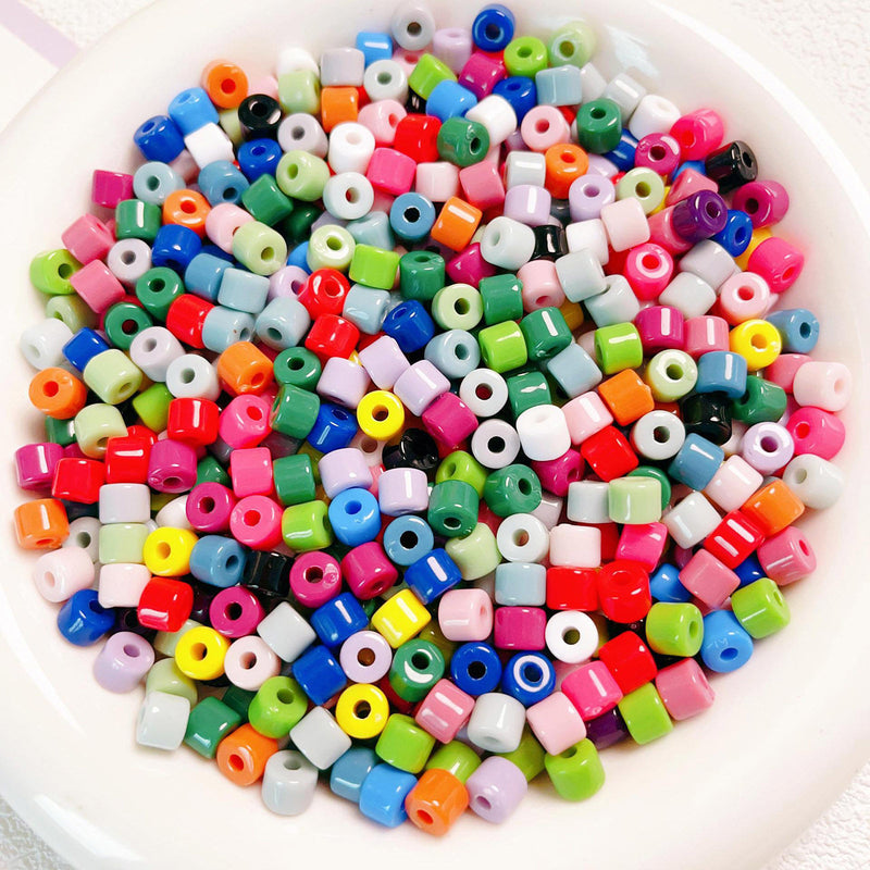 6x5mm Acrylic Beads ~ Mixed Opaque Colours ~ approx. 50 beads