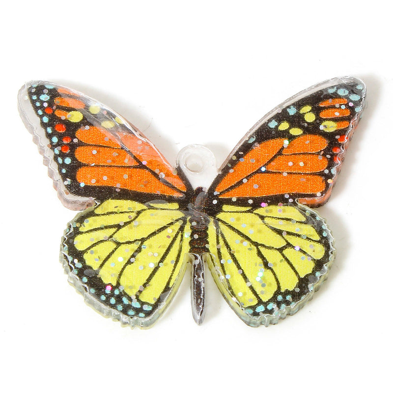 38x28mm Acrylic Butterfly Pendant