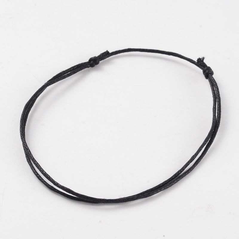 Adjustable Sliding Knot Waxed Cord Bracelets ~ Black ~ Pack of 3
