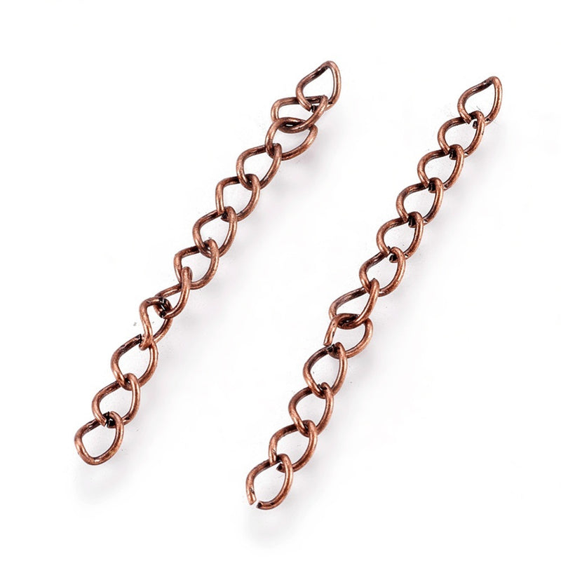 50mm Chain for making Chain Extensions ~ Antique Copper Plated ~ Pack of 10