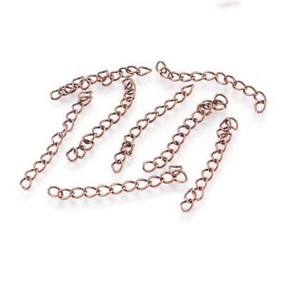 50mm Chain for making Chain Extensions ~ Antique Copper Plated ~ Pack of 10