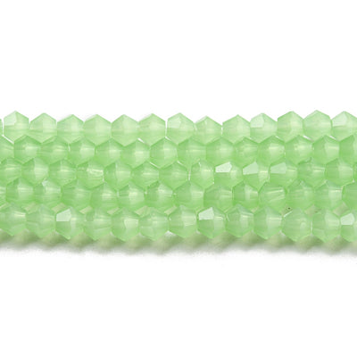 4mm Glass Bicones ~ Jade Green ~ approx. 87 beads/string