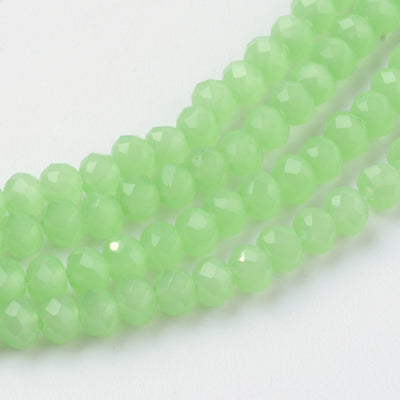 3x2mm Faceted Glass Rondelle Beads ~ Light Jade Green ~ approx. 165 beads