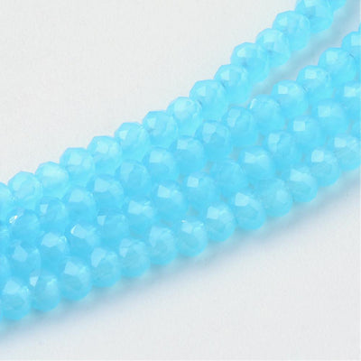 3x2mm Faceted Glass Rondelle Beads ~ Light Jade Sky Blue ~ approx. 165 beads