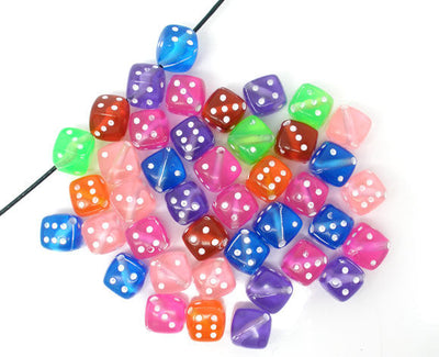 8x8mm Acrylic Bubblegum Dice Beads ~ Mixed Colours ~ 20 Beads