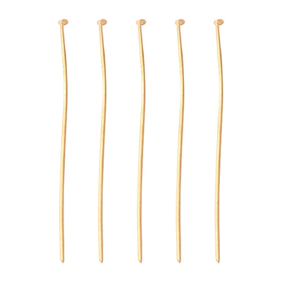 50mm Gold Plated Headpins ~ Bent ~ Pack of 50