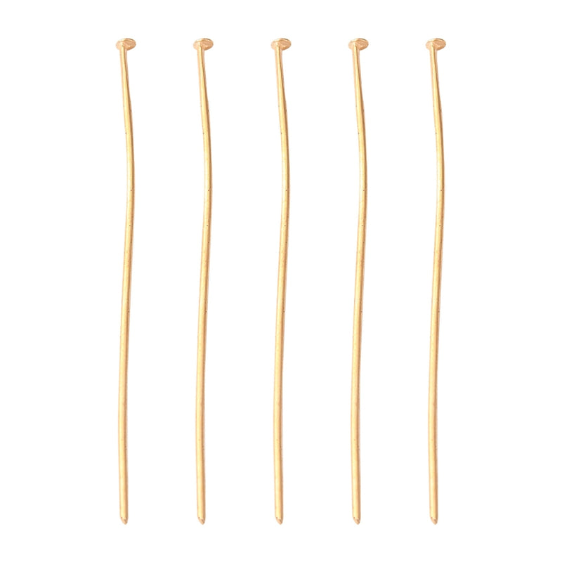 50mm Gold Plated Headpins ~ Bent ~ Pack of 50