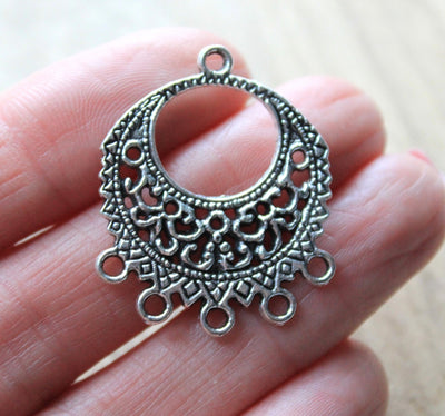 The Bead Store 27x34mm Antique Silver Multi-Loop Connectors / Chandeliers 