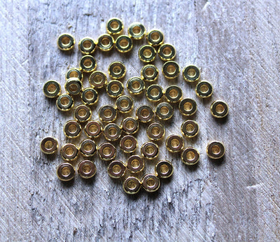 4x1.5mm Gold Plated Brass Heishi Spacers ~ Pack of 20