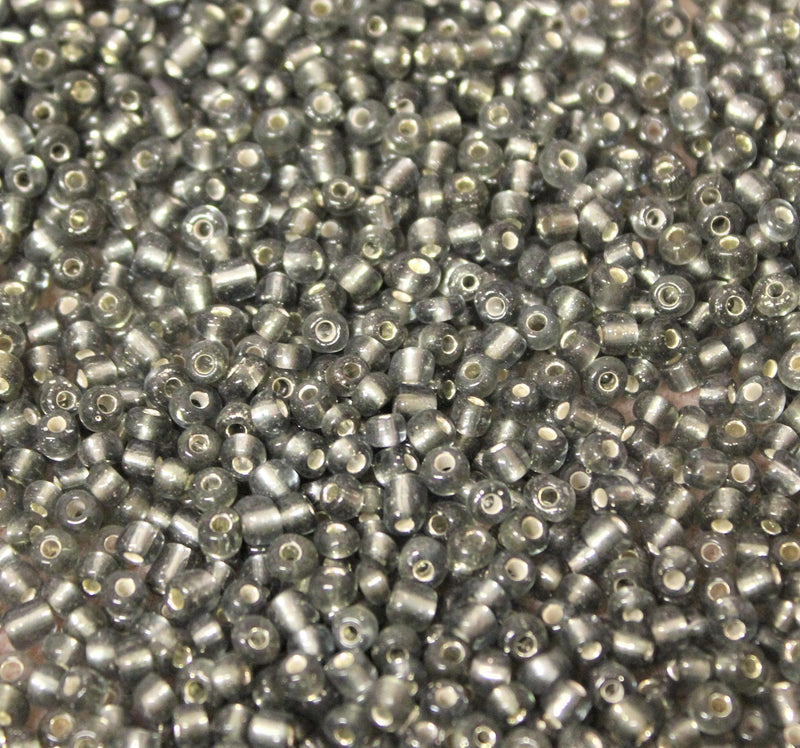 4mm Seed Beads ~ 20g ~ Silver Lined Black Diamond