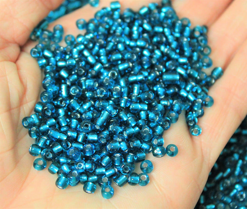 4mm Seed Beads ~ 20g ~ Silver Lined Teal