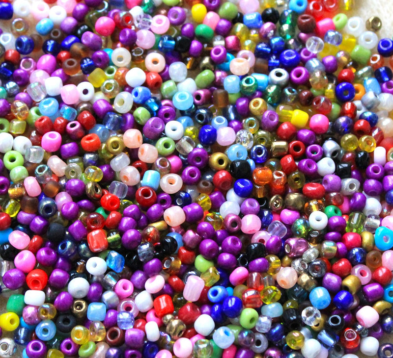 4mm Seed Beads ~ 20g ~ Mixed Colours