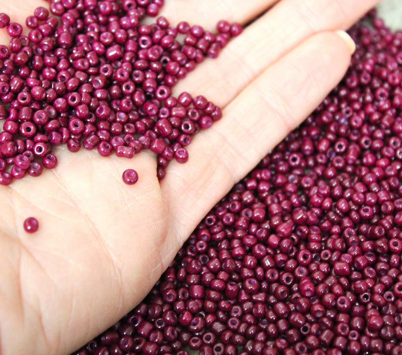 3mm Seed Beads ~ 20g ~ Opaque Bordeaux