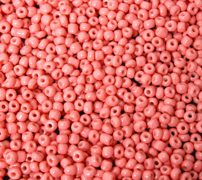 4mm Seed Beads ~ 20g ~ Opaque Coral