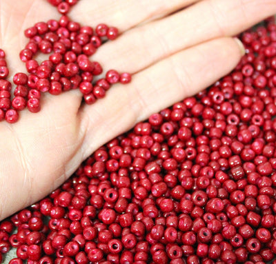 4mm Seed Beads ~ 20g ~ Opaque Cherry