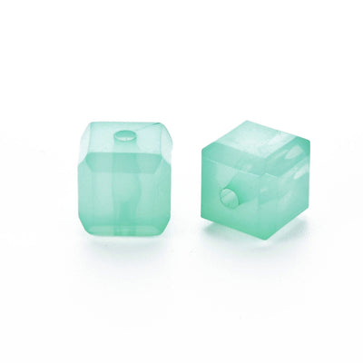 11mm Acrylic Cube Beads ~ Jade Green ~ Pack of 20