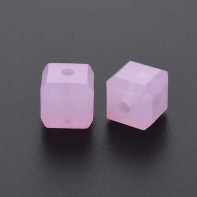 11mm Acrylic Cube Beads ~ Jade Pink ~ Pack of 20