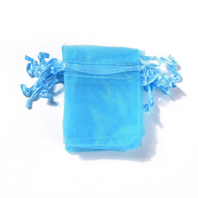 7x5cm Small Organza Gift Bags ~ Light Blue ~ Pack of 5