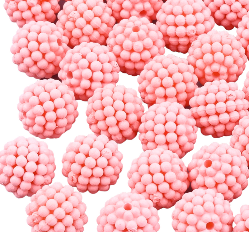 12mm Acrylic Berry Beads ~ Pink ~ Pack of 4