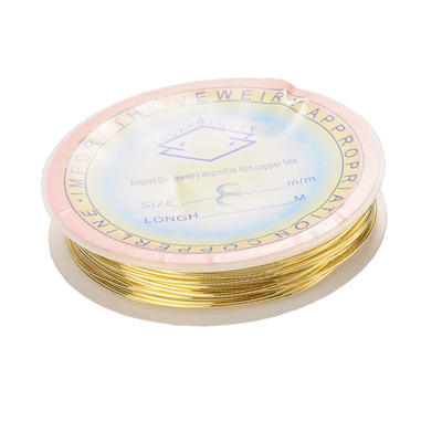 0.8mm (20 Gauge) Gold Plated Copper Craft Wire ~ 3 Metres
