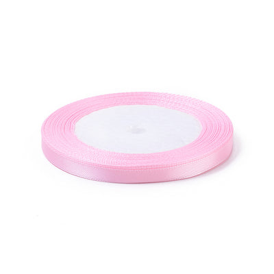 The Bead Store 6mm Wide Satin Ribbon approx. 23 metres / spool Pink