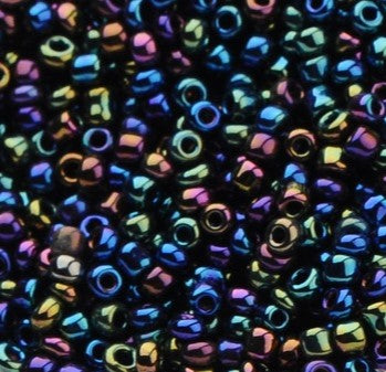 2mm Glass Seed Beads ~ 20g ~ Iris Blue/Green