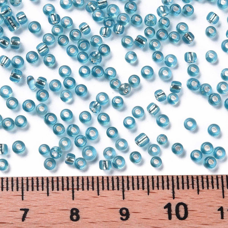 2mm Seed Beads ~ 20g ~ Silver Lined Light Sky Blue