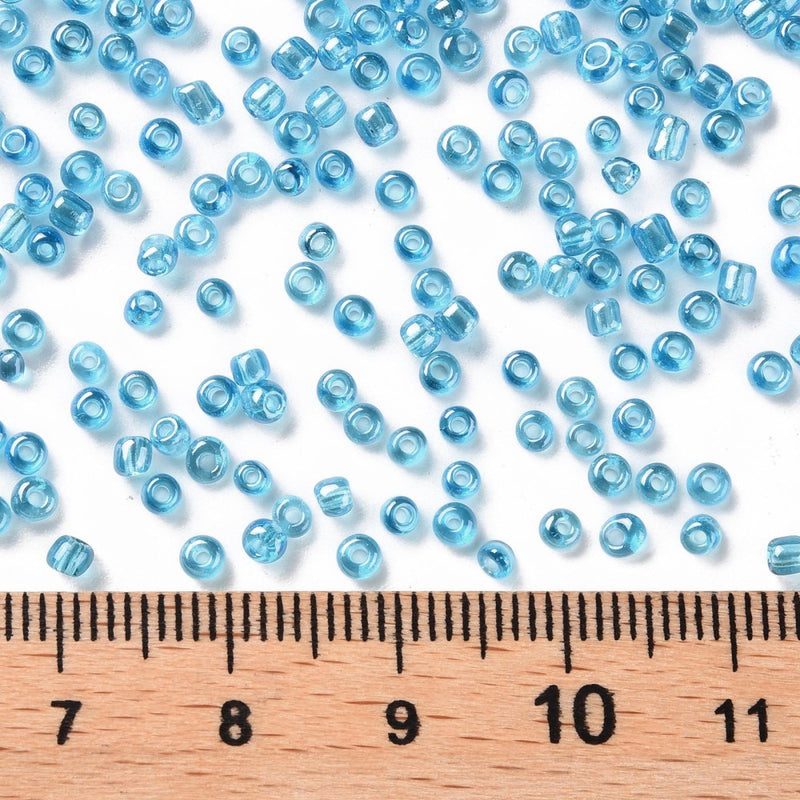 2mm Seed Beads ~ 20g ~ Lustred Light Blue