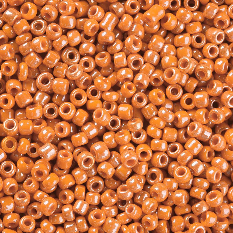 3mm Seed Beads ~ 20g ~ Opaque Lustred Orange