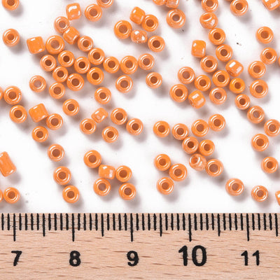 3mm Seed Beads ~ 20g ~ Opaque Lustred Orange