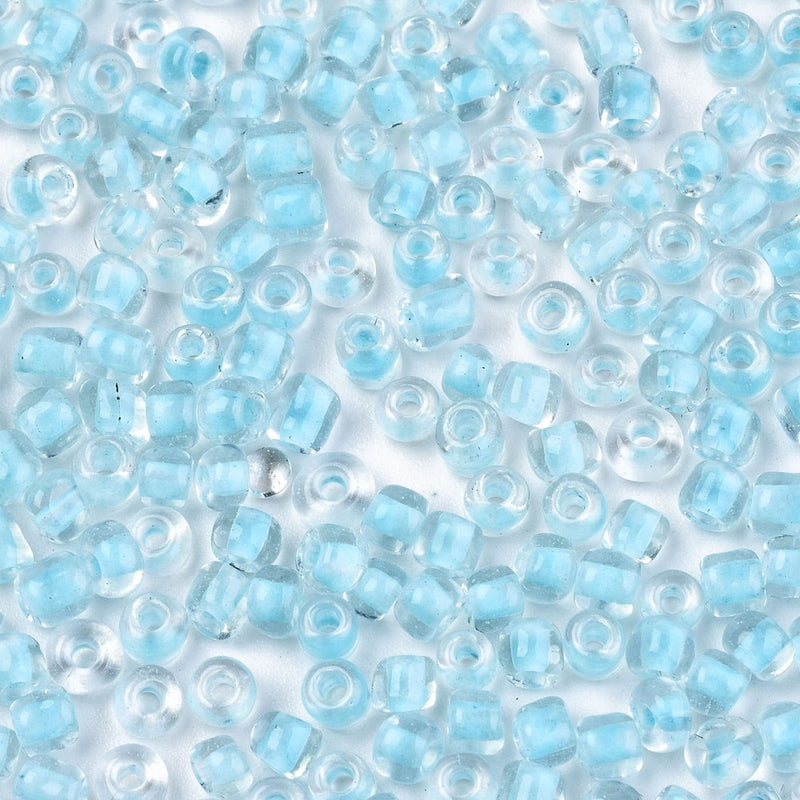 4mm Seed Beads ~ 20g ~ Inside Colours Light Sky Blue