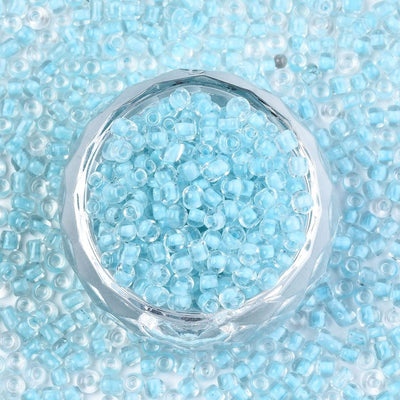 4mm Seed Beads ~ 20g ~ Inside Colours Light Sky Blue