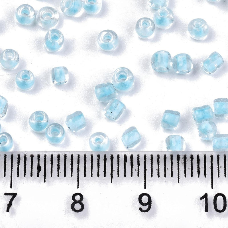 4mm Seed Beads ~ 20g ~ Inside Colours Light Sky Blue