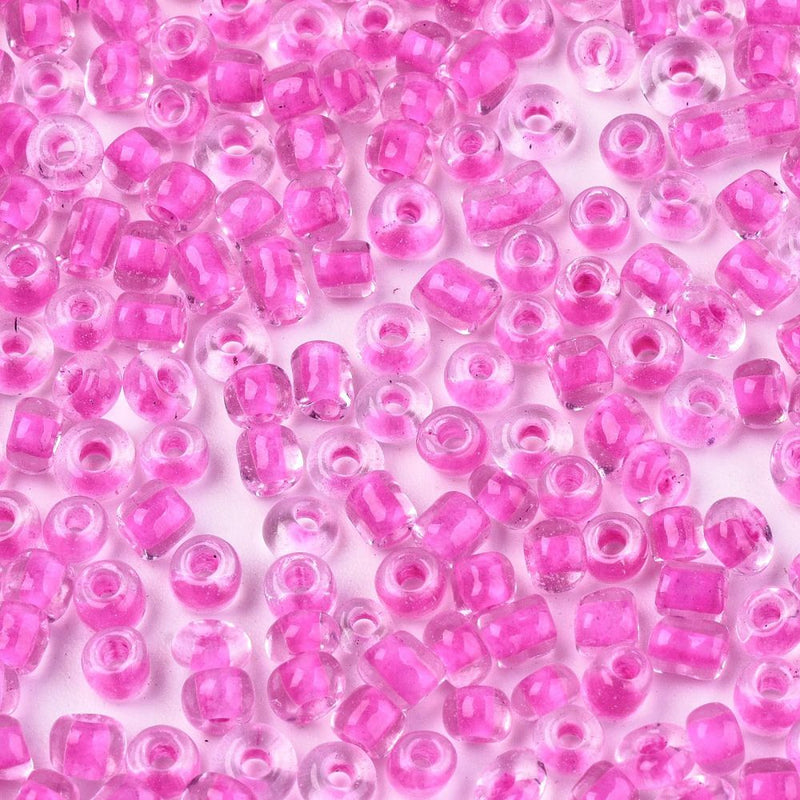 4mm Seed Beads ~ 20g ~ Inside Colours Pink