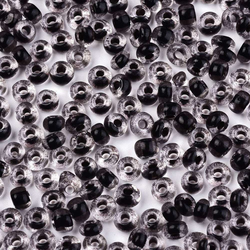 4mm Seed Beads ~ 20g ~ Inside Colours Black