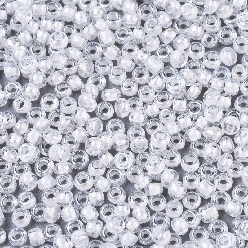 3mm Seed Beads ~ 20g ~ Inside Colours White